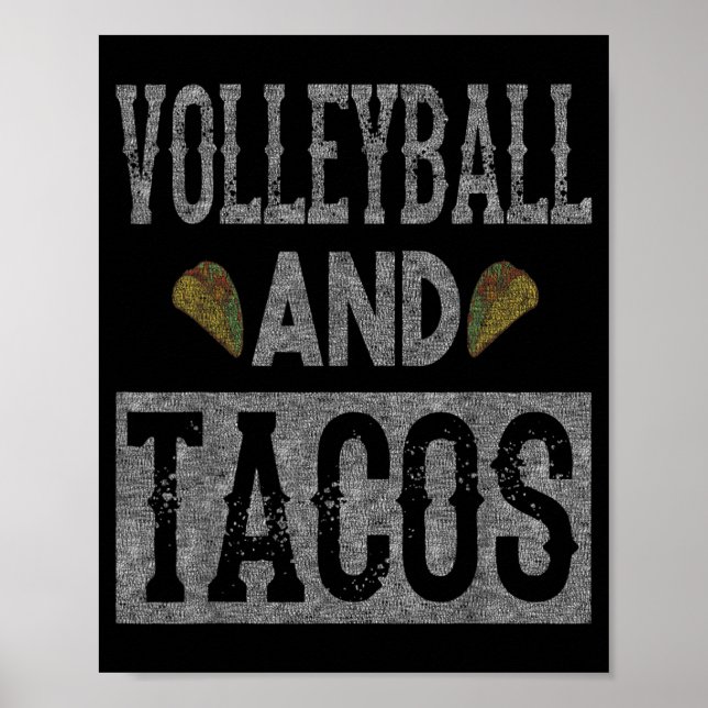 Poster Taco Diversão de Voleibol e Tacos (Frente)