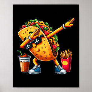 Poster Taco Engraçado Dabbing Cinco De Mayo Meninos Homen