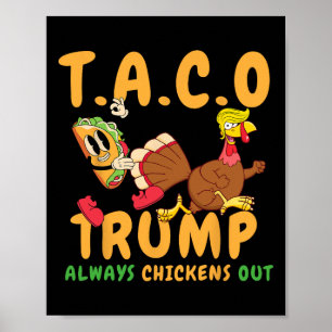 Poster Taco Engraçado Trump Sempre Desiste T.a.c.o _2