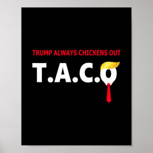 Poster Taco Engraçado Trump Sempre Desiste T.a.c.o 4
