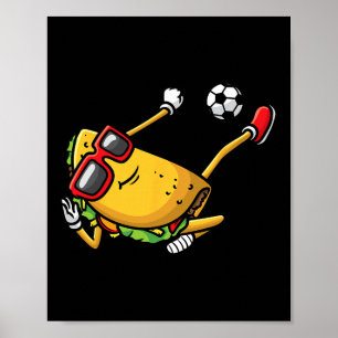 Poster Taco Jogando Futebol Mexicano Cinco De Maio Crianç