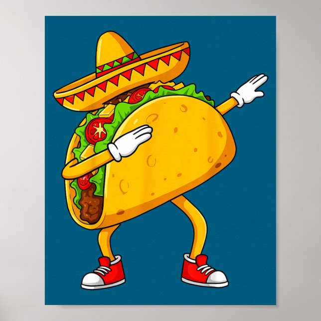 Poster Taco mexicano com dabbing engraçado cinco de maio  (Frente)