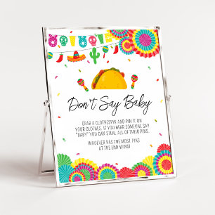 Poster Taco mexicano sobre um bebê Não diga bebê
