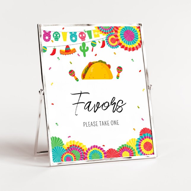 Poster Taco Mexicano Sobre Um Favor De Bebê (Cinco de Mayo Baby Shower Favors Sign)