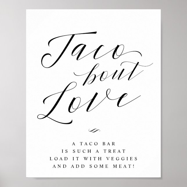 Poster Taco Sobre Amor Sinal de Casamento Taco Bar (Frente)