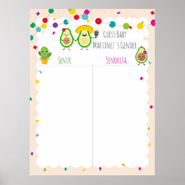 Poster Taco Themed Chá de fraldas adivinha Posta do jogo