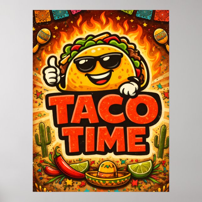 Poster Taco Time - Fiasco da Festa - Amantes da Comida (Frente)