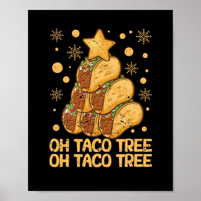 Poster Taco Tree Natal Pijamas Xmas Comida mexicana (Frente)