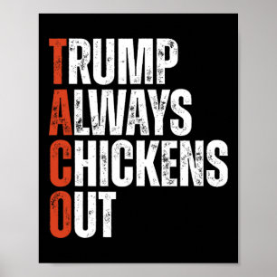 Poster Taco Trump Sempre Desiste Dizendo Tarifa Engraçada