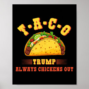 Poster Taco Trump Sempre Desiste Frase Política Engraçada