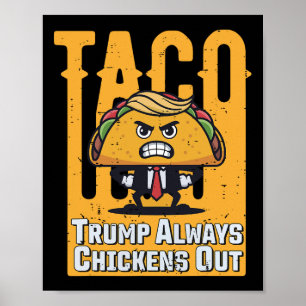 Poster Taco Trump Sempre Fala Frio De Memória Engraçado T