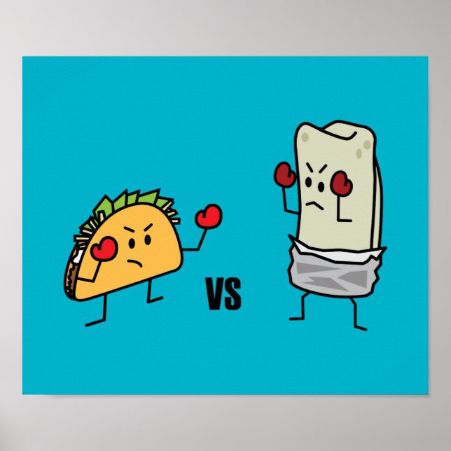Pôster Taco vs Burrito (Frente)