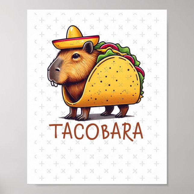 Poster Tacobara Capybara Em Um Viciado Em Taco (Frente)