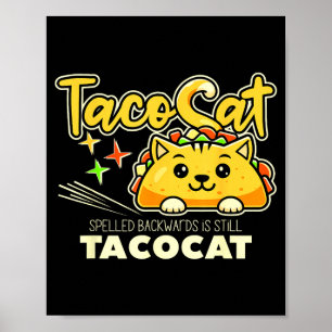 Poster Tacocat escrito ao contrário é tacocat taco engraç
