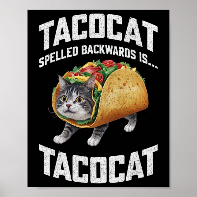 Poster Tacocat Ortografado Para Trás É Tacocat Shirt Taco (Frente)