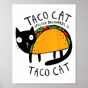 Poster Tacocat Ortografado Para Trás Engraçado Taco Cinco