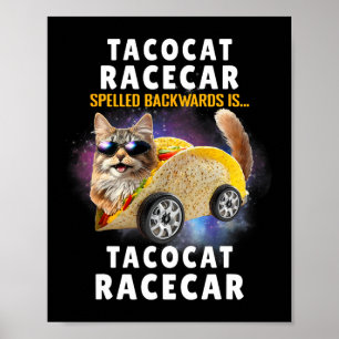 Poster Tacocat Racecar Ortografou Para Trás Engraçado Ca
