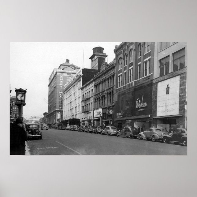 Poster Tacoma, WA View of Broadway Looking North (Frente)