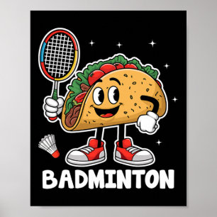 Poster Tacos Badminton Taco Comida mexicana Cinco de Mayo