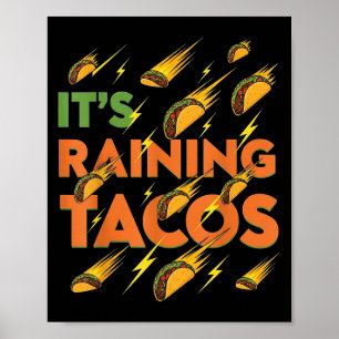 Poster Tacos Chovendo Engraçado Comida mexicana Humor Str