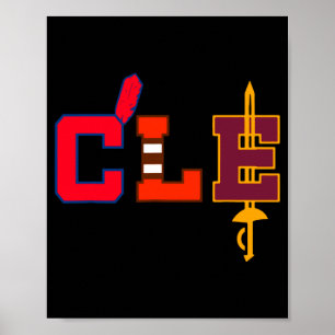Poster Tacos de beisebol de Cleveland Ilustração vintage