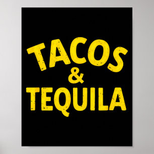 Poster Tacos de fiesta mexicana vintage & bebida