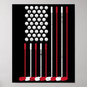 Poster Tacos de Golfe Bandeira dos EUA 4 de Julho Patriot