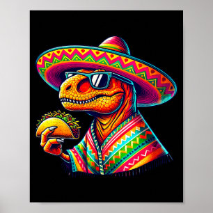 Poster Tacosaurus taco dinossauro cinco de maio mexicanoT