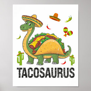 Poster Tacossauro Dinossauro Taco T Rex Funny Cinco De Ma