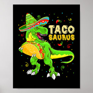 Poster Tacossauro Shirt Taco Cinco De Mayo Kids Dino