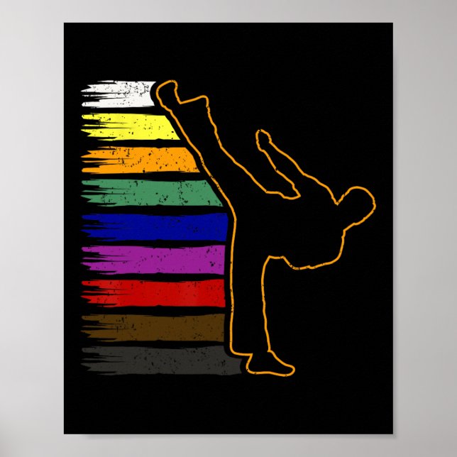 Poster Taekwondo And Karate Black Belt Martial Art Studen (Frente)