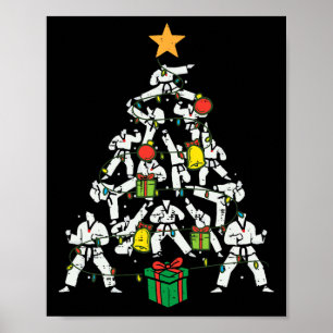 Poster Taekwondo Árvore de Natal Xmas Artes Marciais Kara