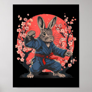 Poster Taekwondo Bunny Rabbit Kickboxing Jiu-Jitsu Kung