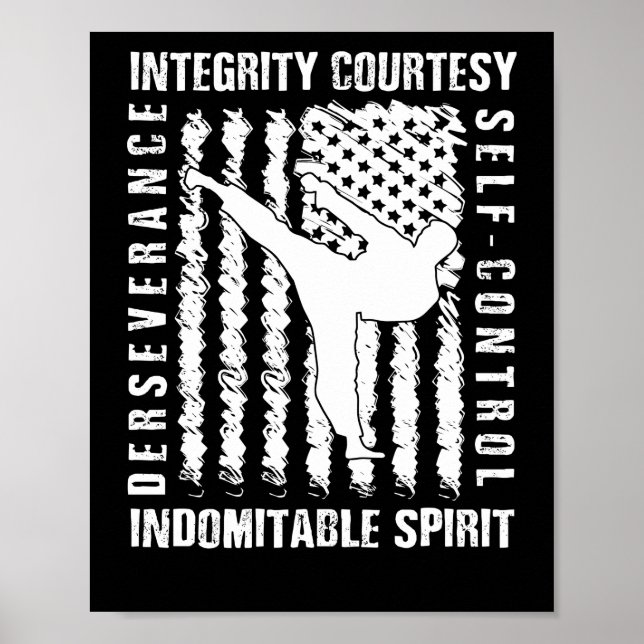 Poster Taekwondo Camisa 5 Tenets Taekwon-do Artes Marciai (Frente)