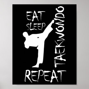 Poster Taekwondo Come Sleep Taekwondo Repete Arte Marcial