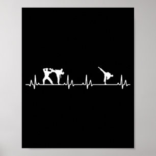 Poster Taekwondo Coração para Amantes de Artes Marciais