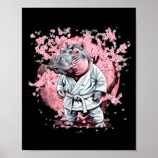Poster Taekwondo Hippo Kickboxing Animall Jiu-Jitsu Kung