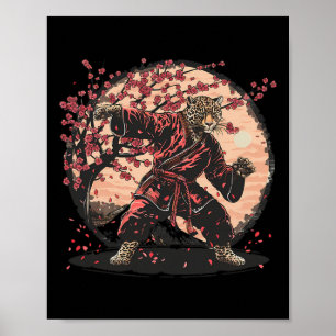 Poster Taekwondo Leopard Kickboxing Animall Jiu-jitsu Kun