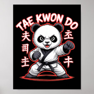 Poster Taekwondo Panda - Engraçado MMA Tkd Coreano