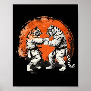 Poster Taekwondo Tiger Kickboxing Jiu-jitsu Kung Fu Marti