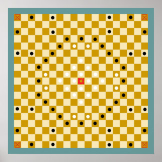 Poster Tafl / Alea Evangelii (19x19) Conselho De Jogo (Ve