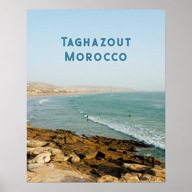 Poster Taghazout Morocco Coastal Surf Travel photo  (Frente)