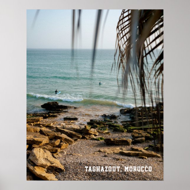 Poster Taghazout Morocco Surfing ocean Photography (Frente)