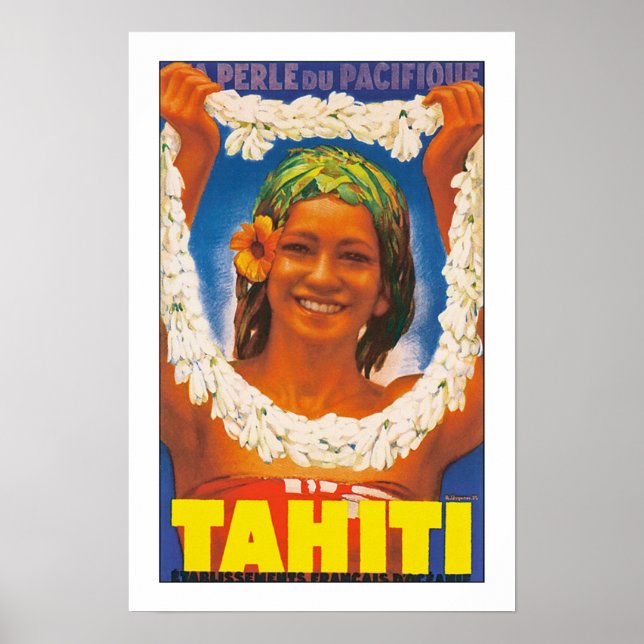 Poster Tahiti "Perle du pacifique" (Frente)