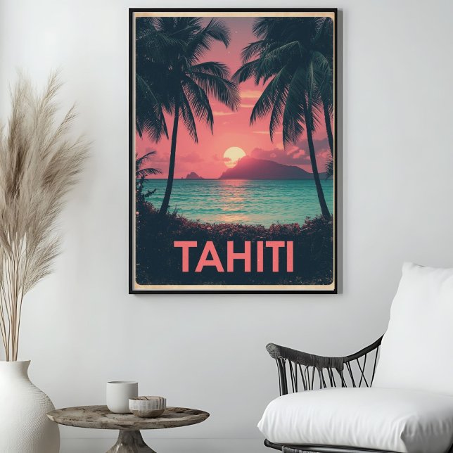 Poster Tahiti Tranquility – Vintage South Pacific Travel (Criador carregado)