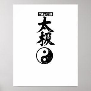 Poster Tai-Chi chinesische Schriftzeichen Yin Yang