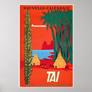 Poster TAI para Nova Caledônia, Oceano Pacífico Viagem An