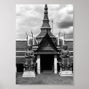 Poster Tailandês Antigo Bancoque Wat Phra Kaew Guarda Dem