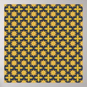 Poster Tailandês Padrão Ornamental Background abstract, a
