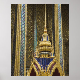 Pôster Tailândia, Bangkok. Detalhes de decoração decorada